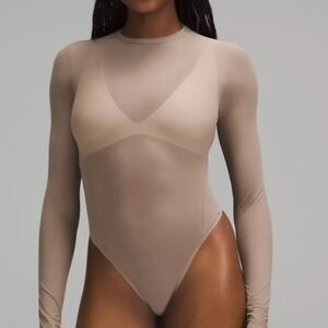 Wundermost Nulu Mesh Long-Sleeve Crewneck Bodysuit
